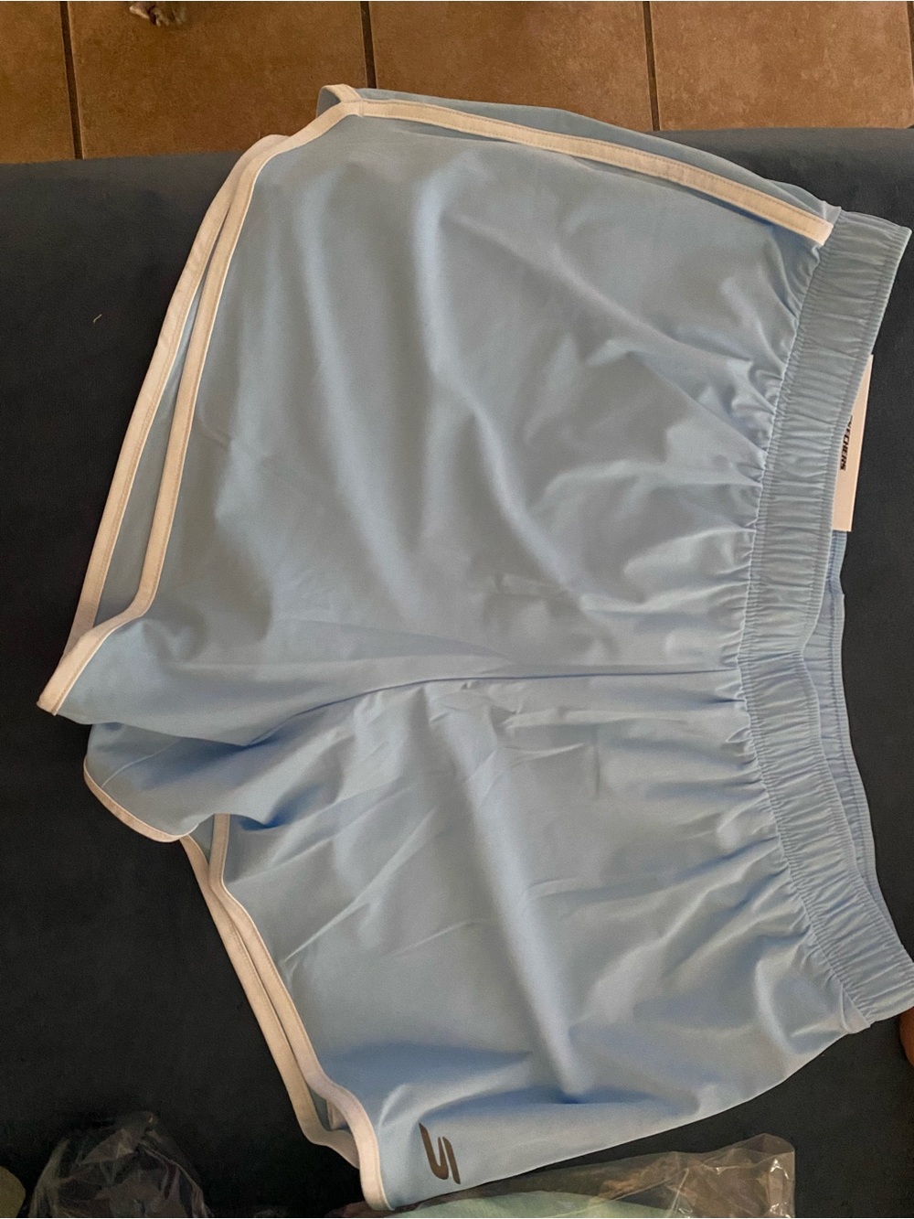 Skechers Light Blue Women's Athletic Shorts with White Trim